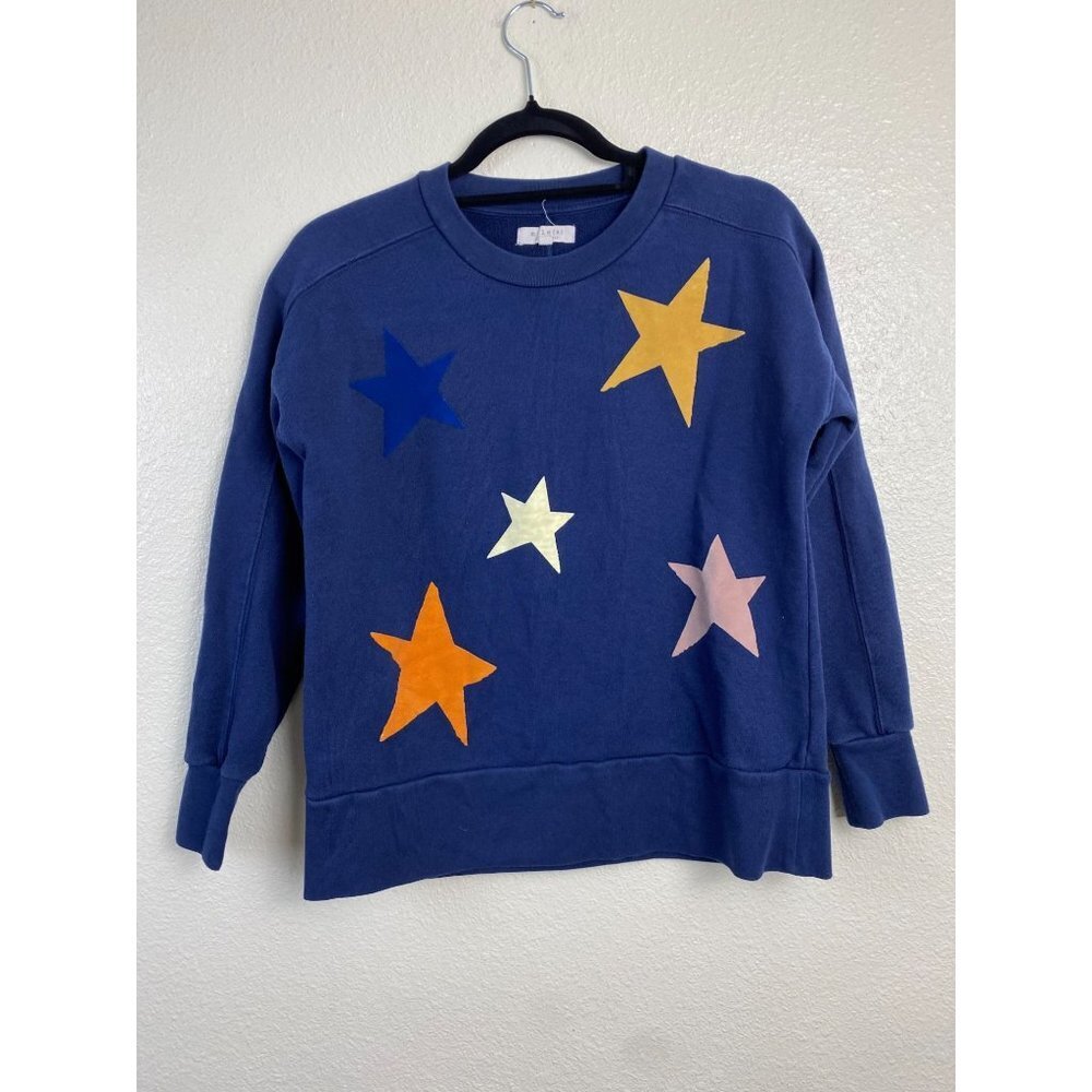 Miles by Madewell Starry Sweatshirt Womens size XS Blue Multicolor Stars Novelty